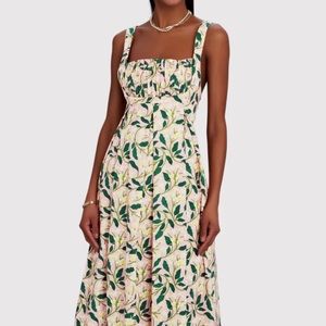 Agua by Agua Bendita Pink Hortensia Floral Midi Dress. Only worn once!